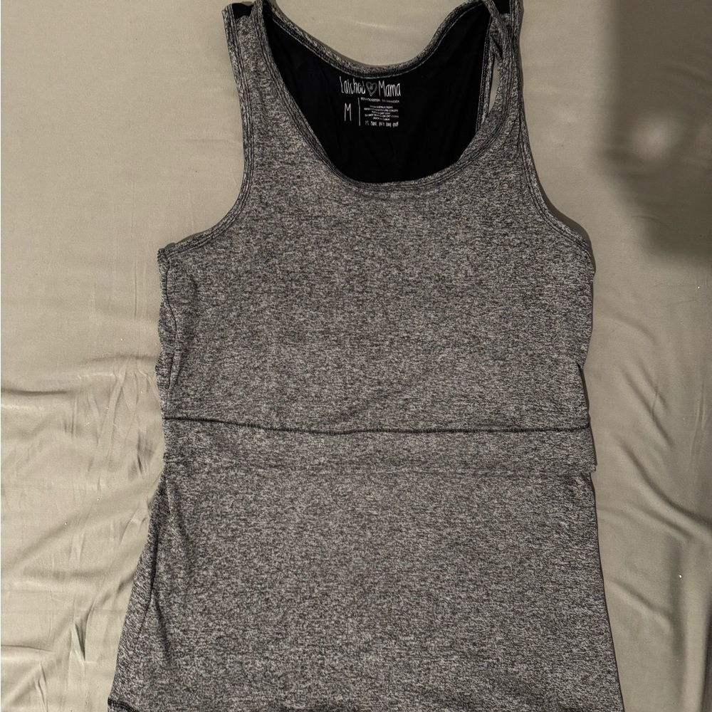 Latched Mama Maternity Charcoal Tank Top - Workout